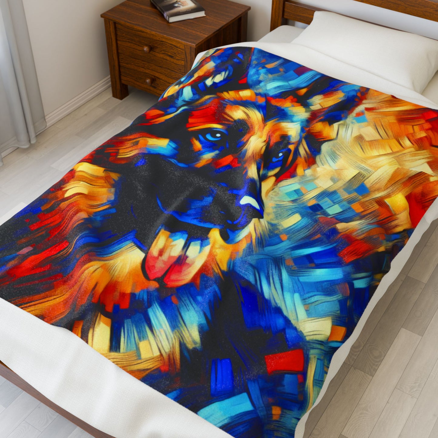 Chromatic Canine Harmony - Plush Blanket