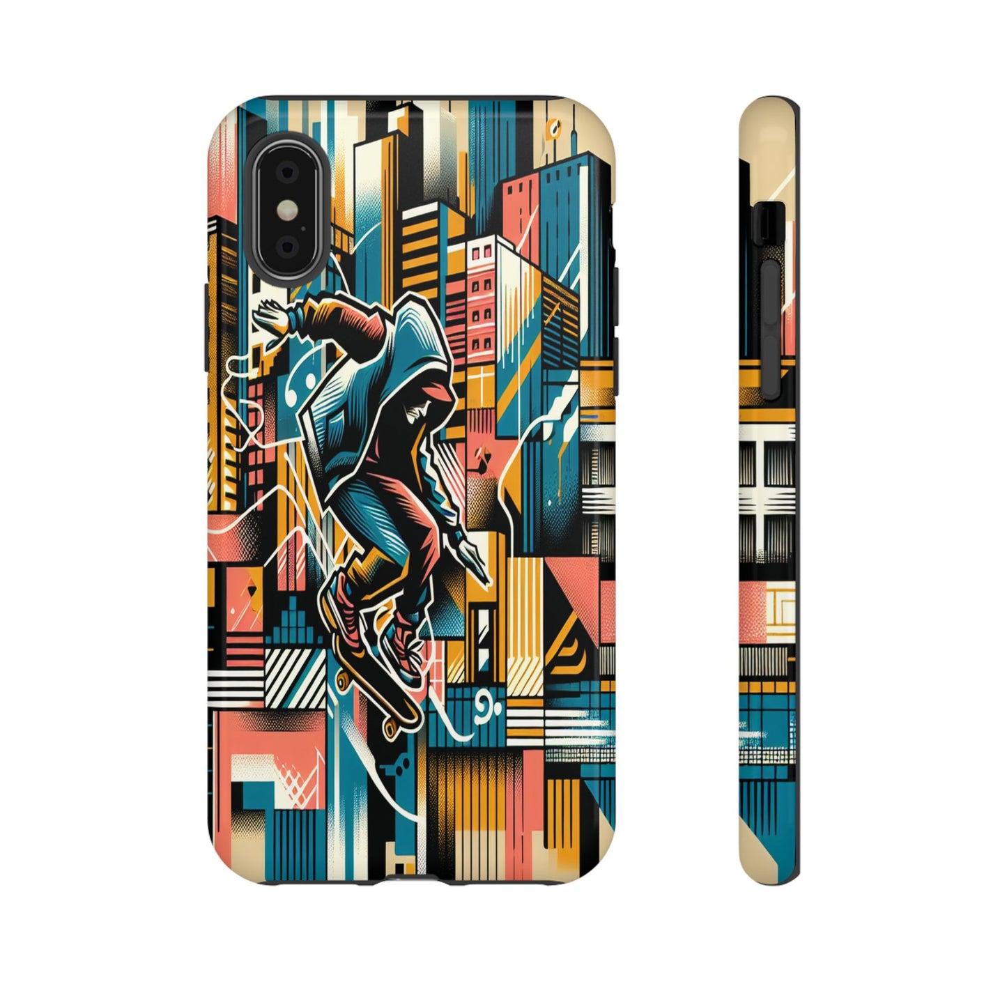 Skater in the Cityscape - Phone Case