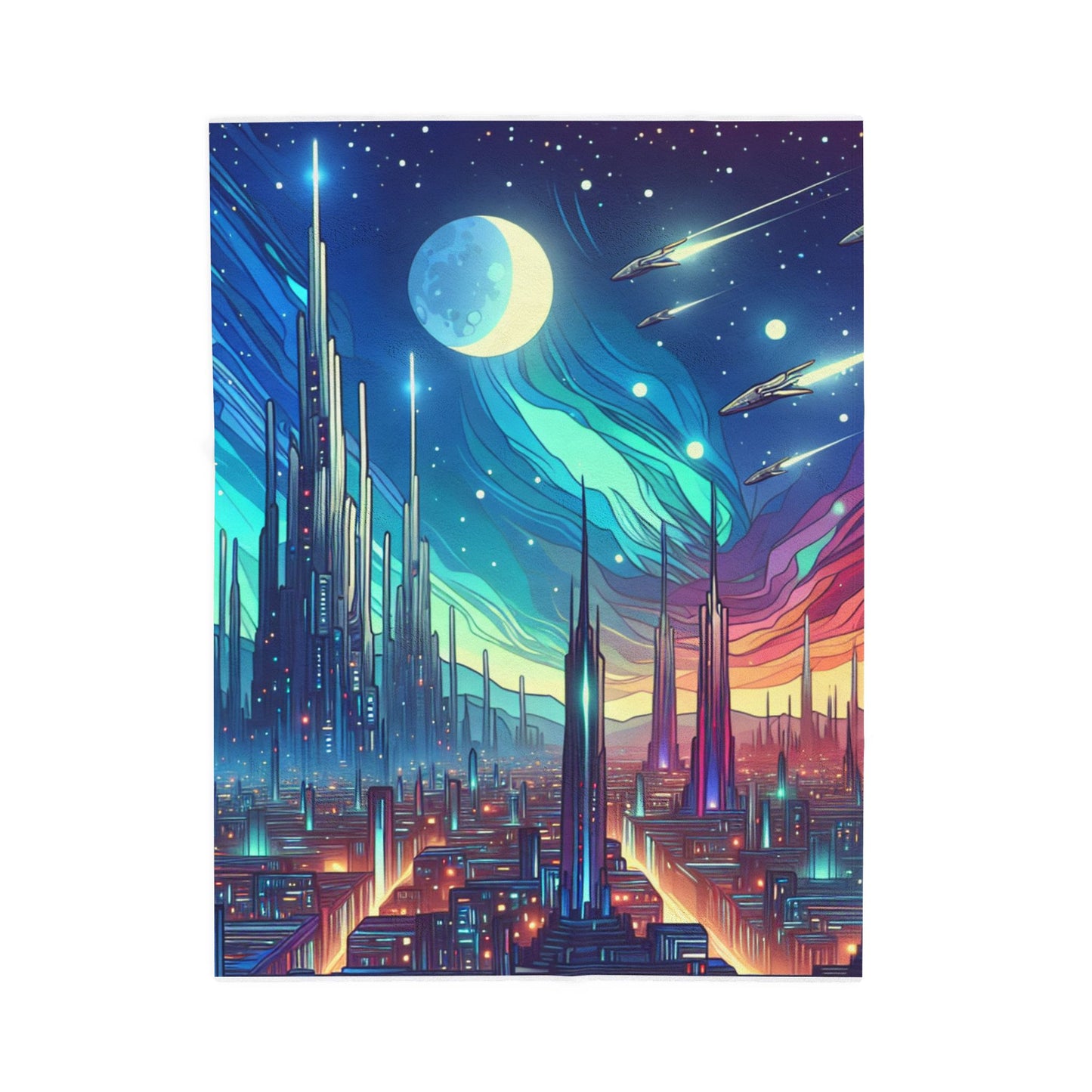 Future Skies Exploration - Plush Blanket