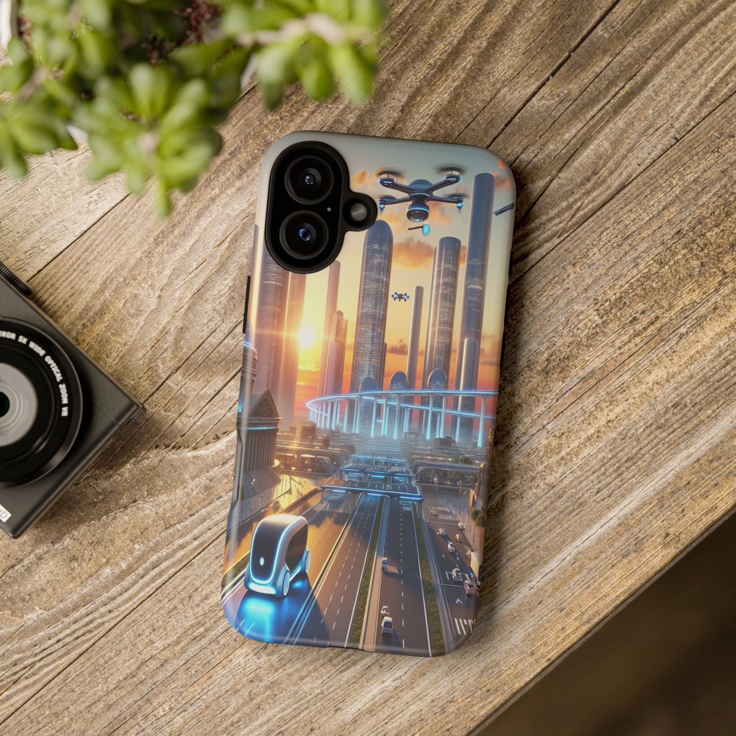 Futuristic Cityscape Unveiled - Phone Case