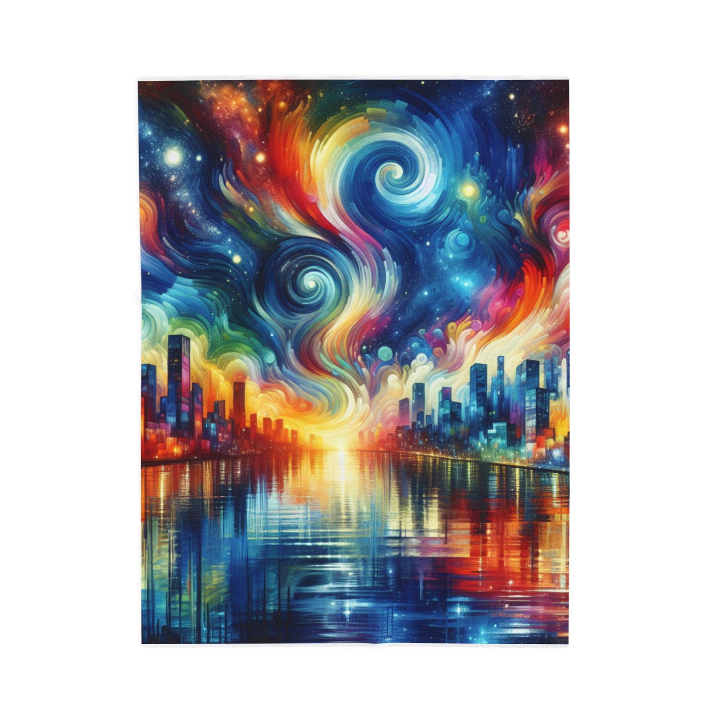 City Skyline Radiance - Plush Blanket