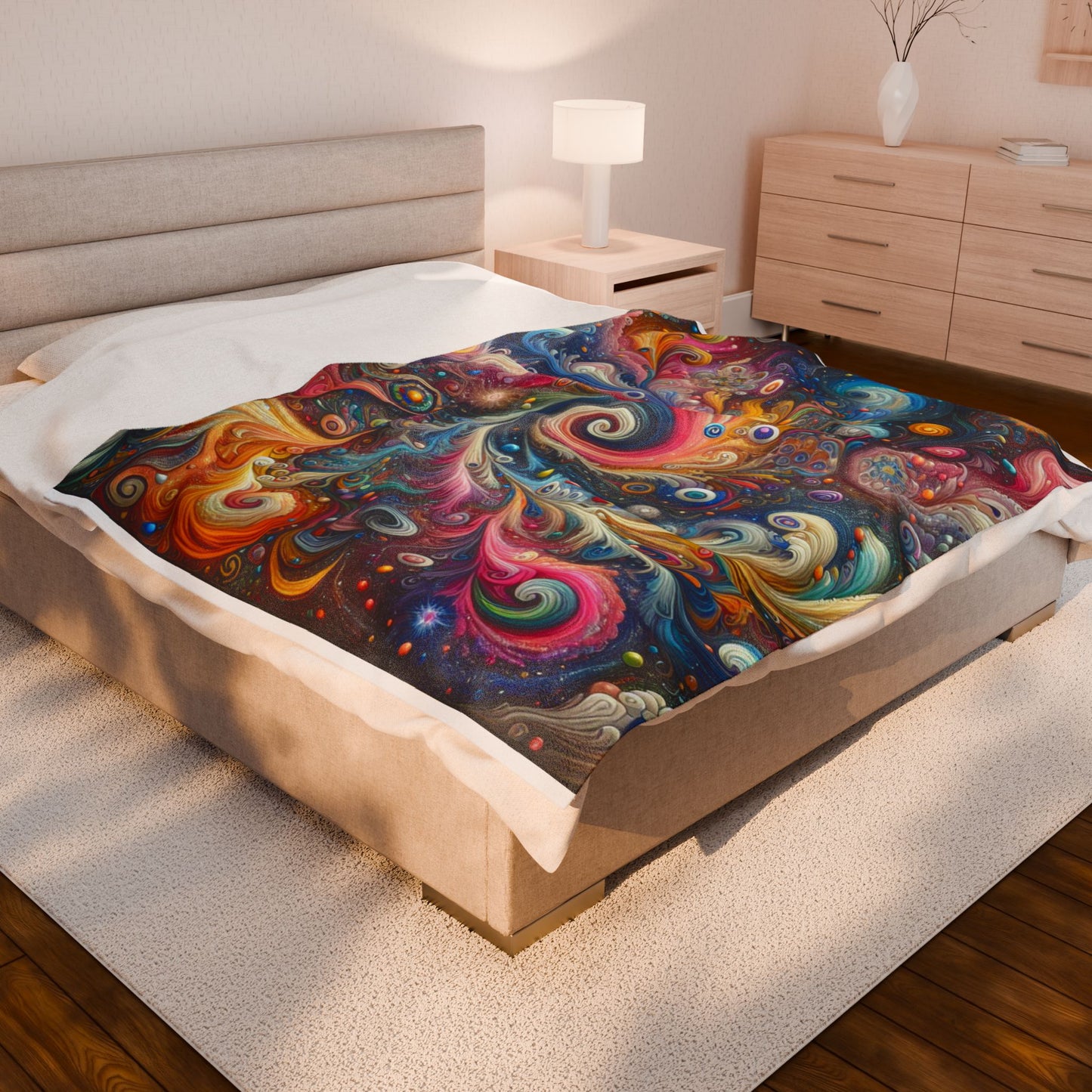 Galactic Swirls Unleashed - Plush Blanket
