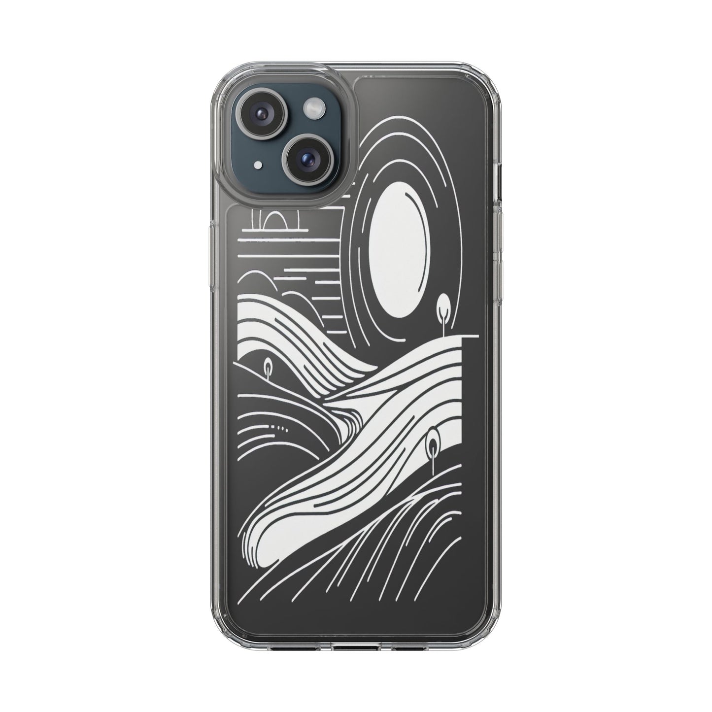 Transparent Horizon Curves Iphone Case Compatible With Iphone 16 15 14 - Clear Phone Cover