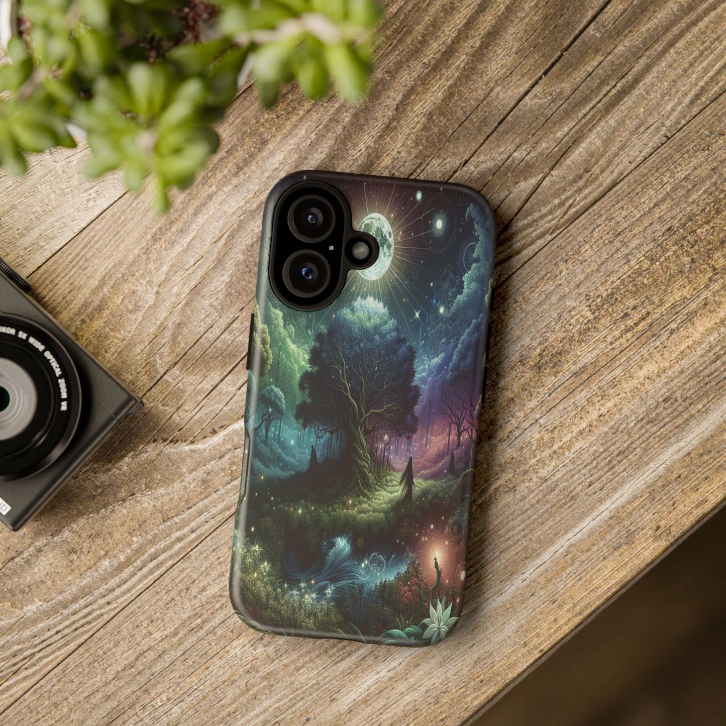 Luminous Forest Nightscape - Phone Case