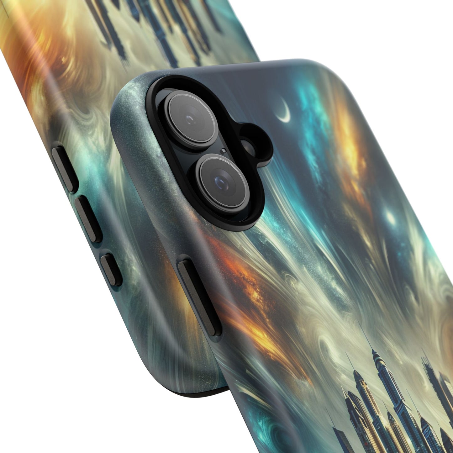 Cityscape under Celestial Tapestry - Phone Case