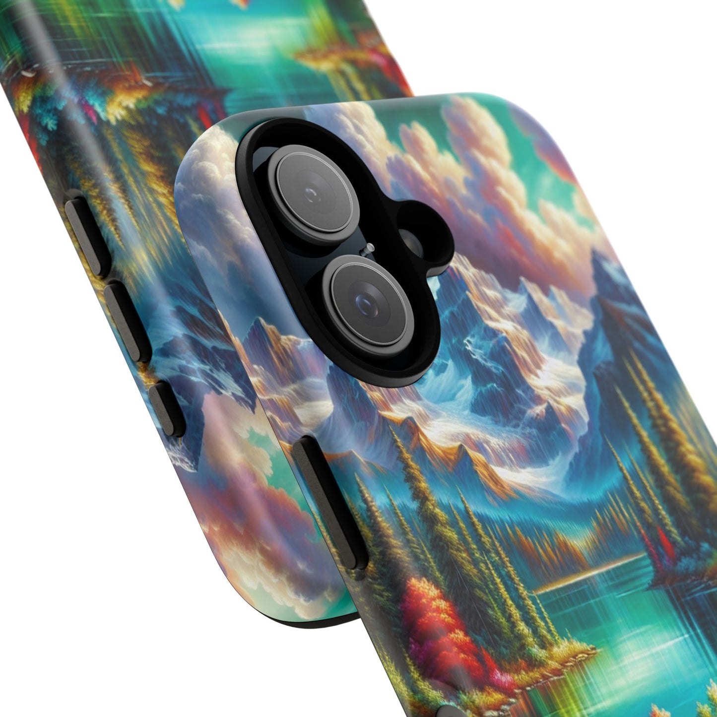 Colorful Mountain Lake Scene - Phone Case