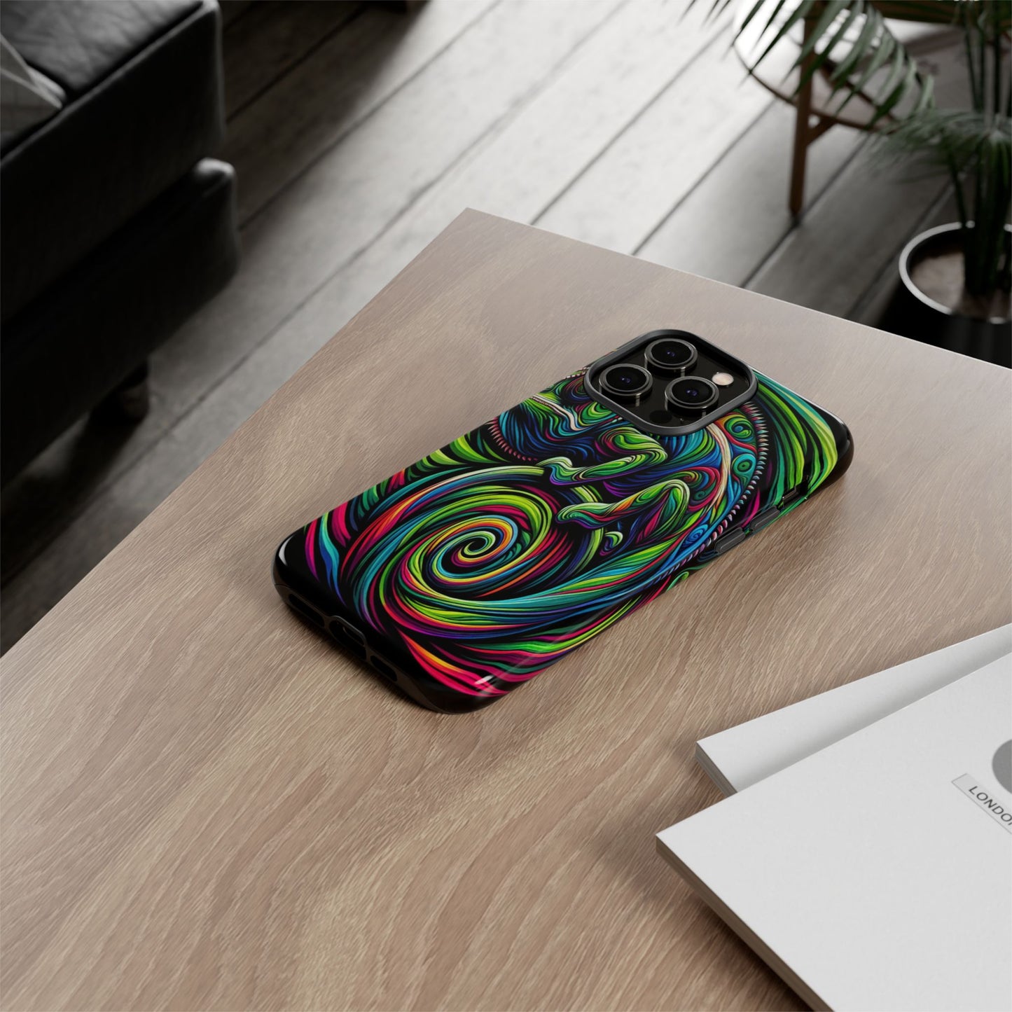 Chameleon in a Kaleidoscope Maze - Phone Case