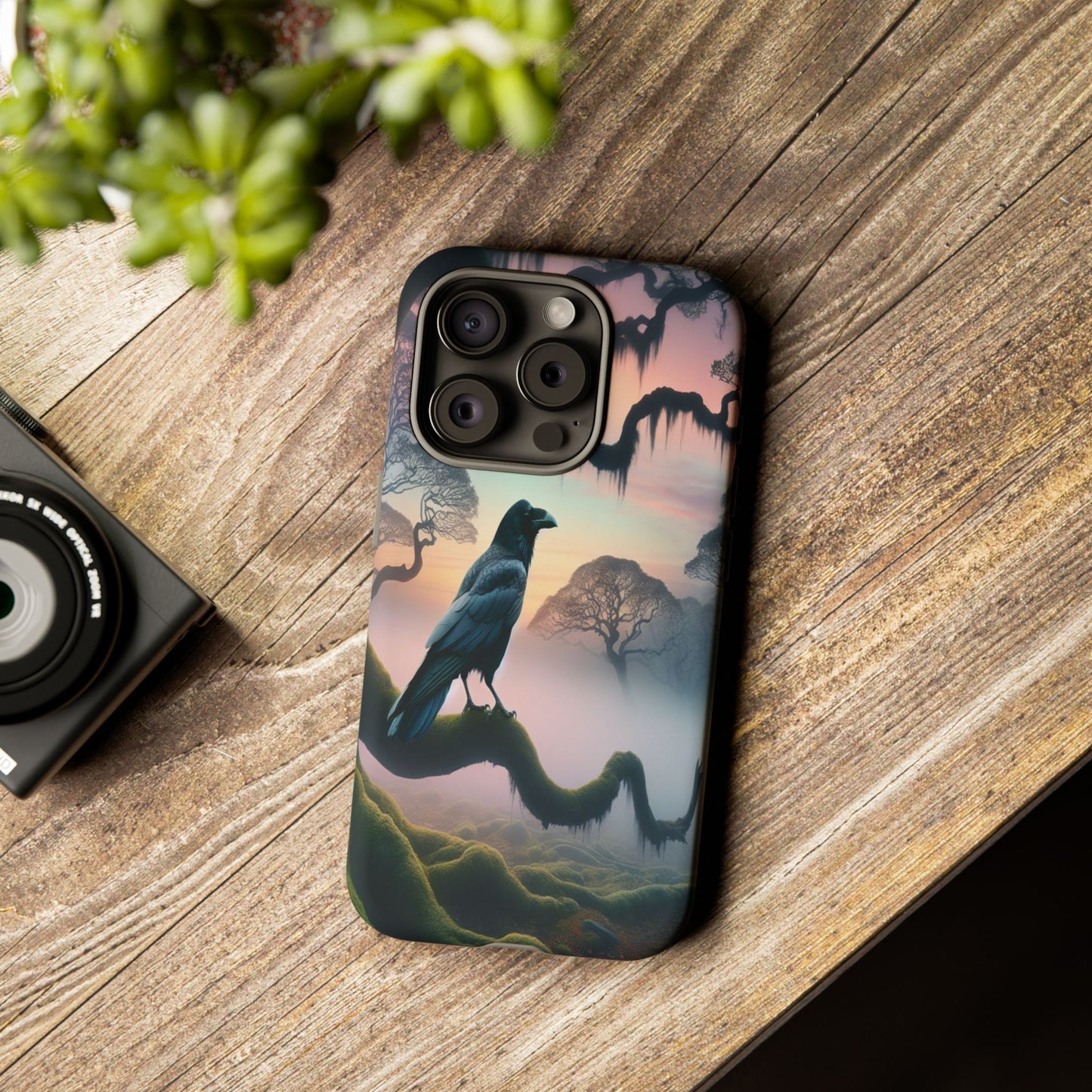 Raven in the Misty Forest - Phone Case