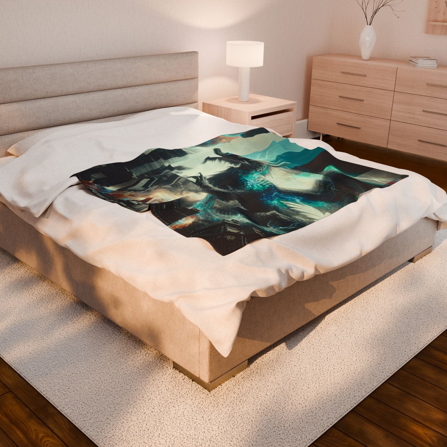 Electric Dragon Fury Unleashed - Plush Blanket