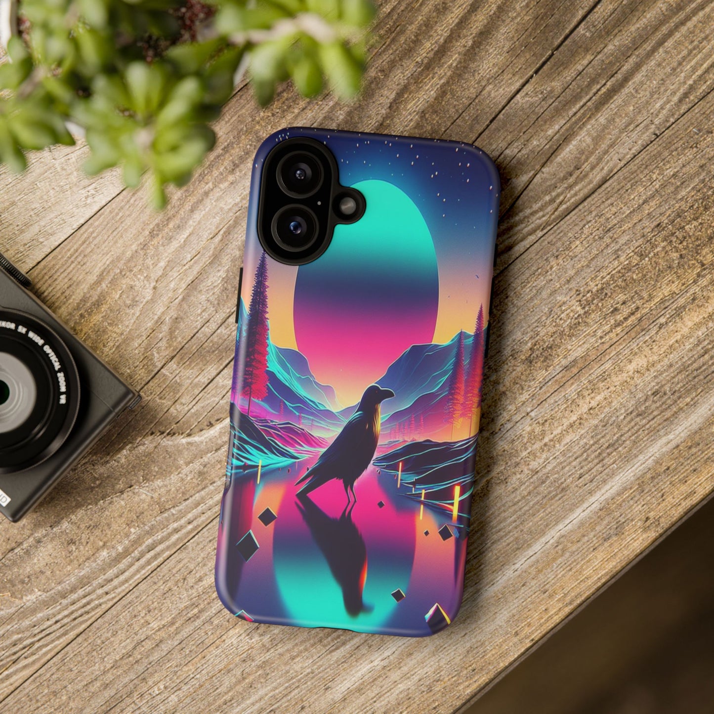 Celestial Horizon with Raven - Phone Case