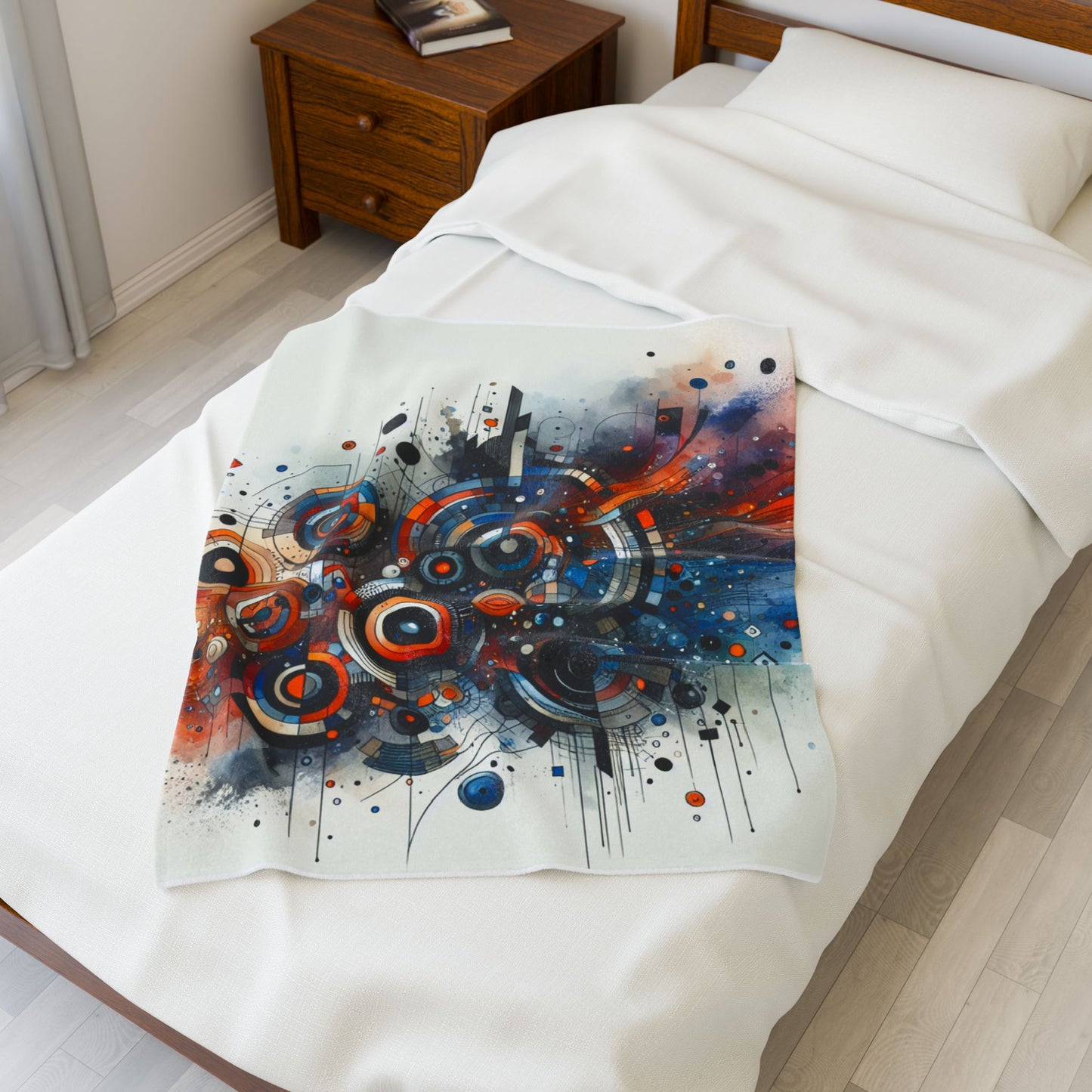 Circular Nexus in Motion - Plush Blanket