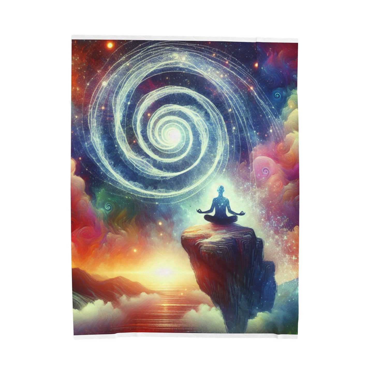 Meditative Spiral Realm - Plush Blanket