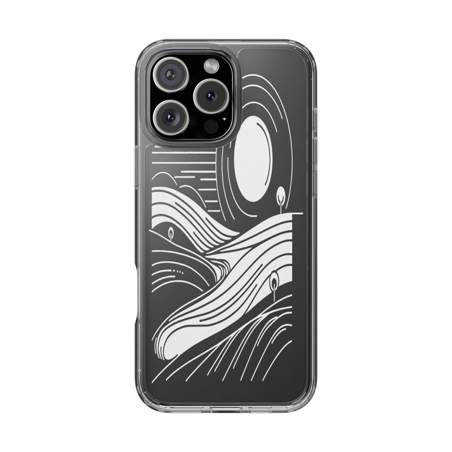 Transparent Horizon Curves Iphone Case Compatible With Iphone 16 15 14 - Clear Phone Cover