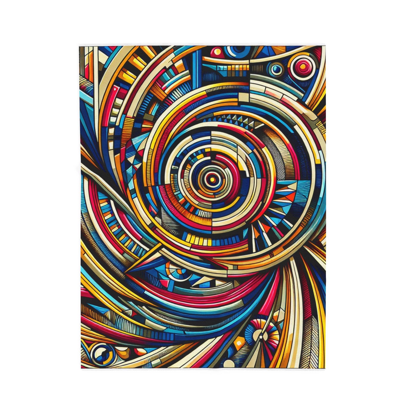 Circular Odyssey in Motion - Plush Blanket