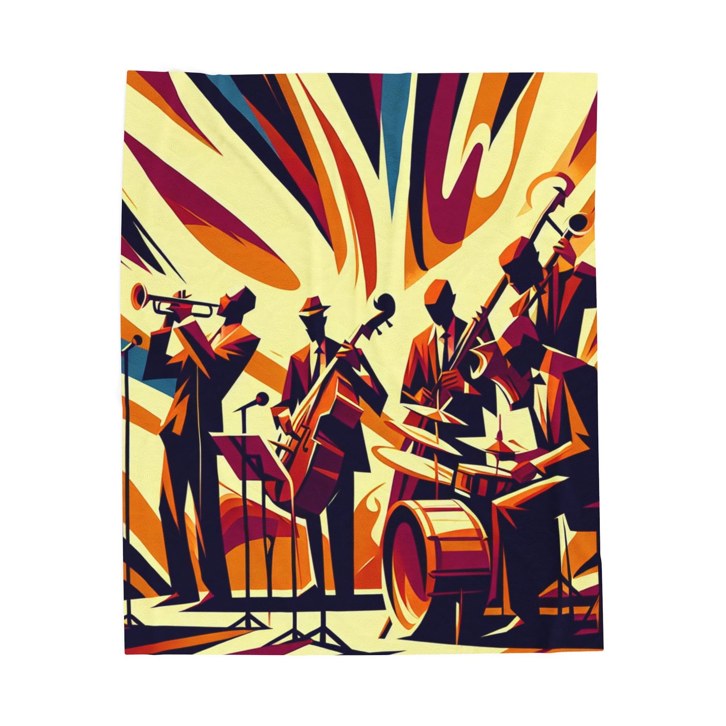 Jazz Ensemble in Motion - Plush Blanket