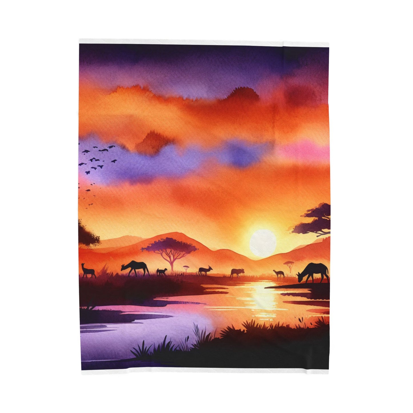 African Wilderness Aura - Plush Blanket