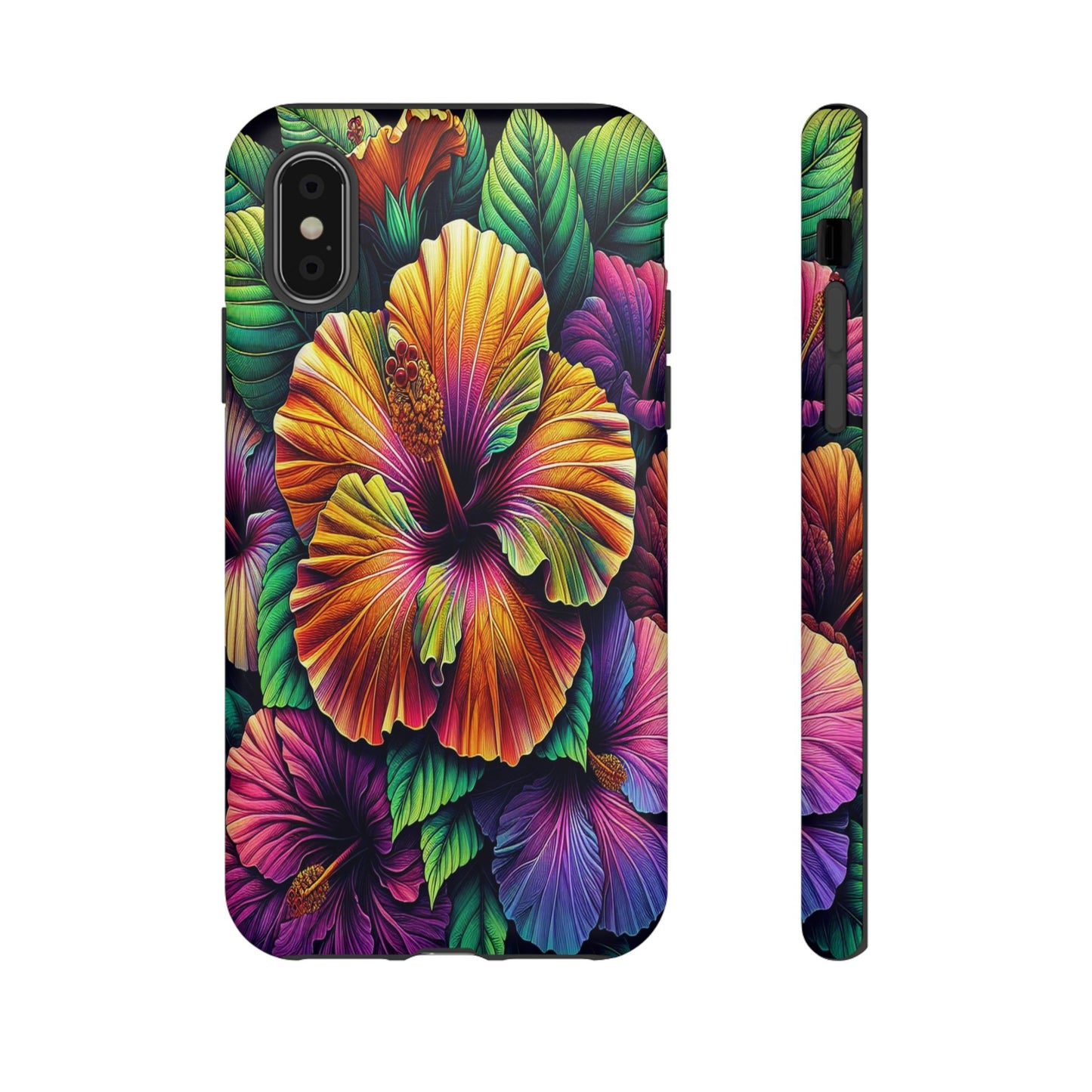 Custom ProtectiveColorful Hibiscus RadianceIphone Case Compatible With Iphone 16 15 14 - Phone Cover