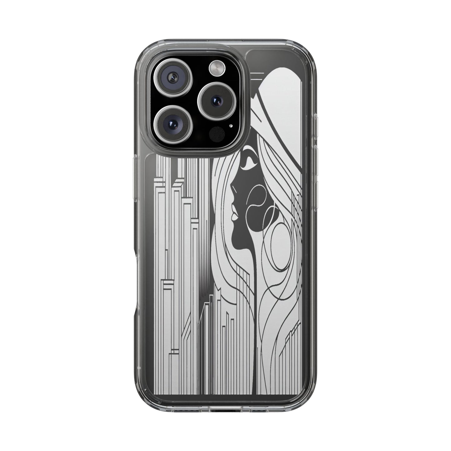 Transparent Silhouette of a Modern Vision Iphone Case Compatible With Iphone 16 15 14 - Clear Phone Cover
