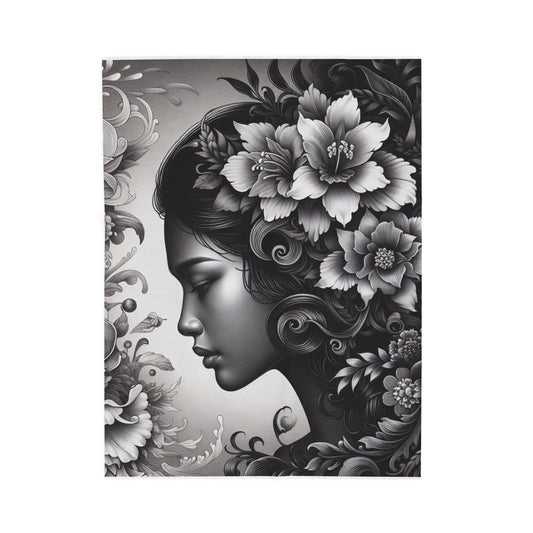 Monochrome Garden Whisper- Plush Blanket