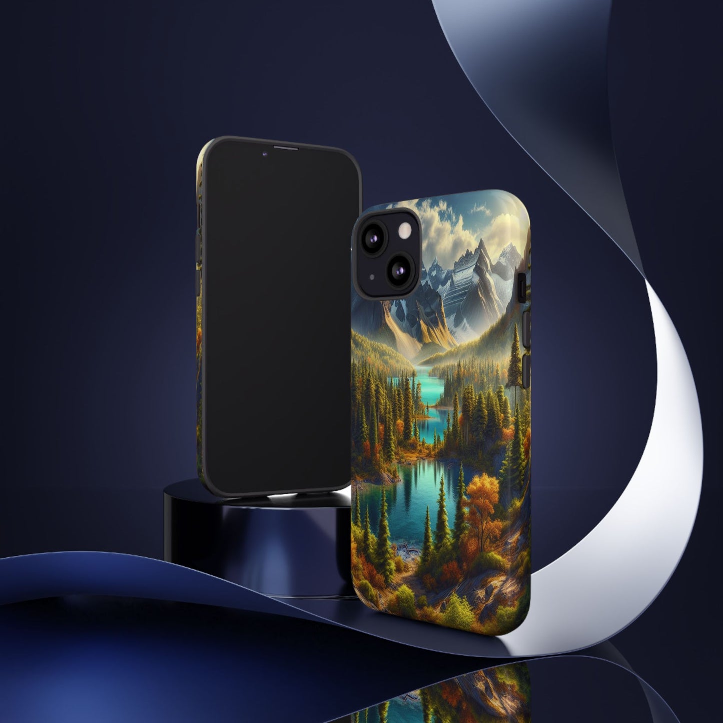 Radiant Peaks and Tranquil Waters - Phone Case