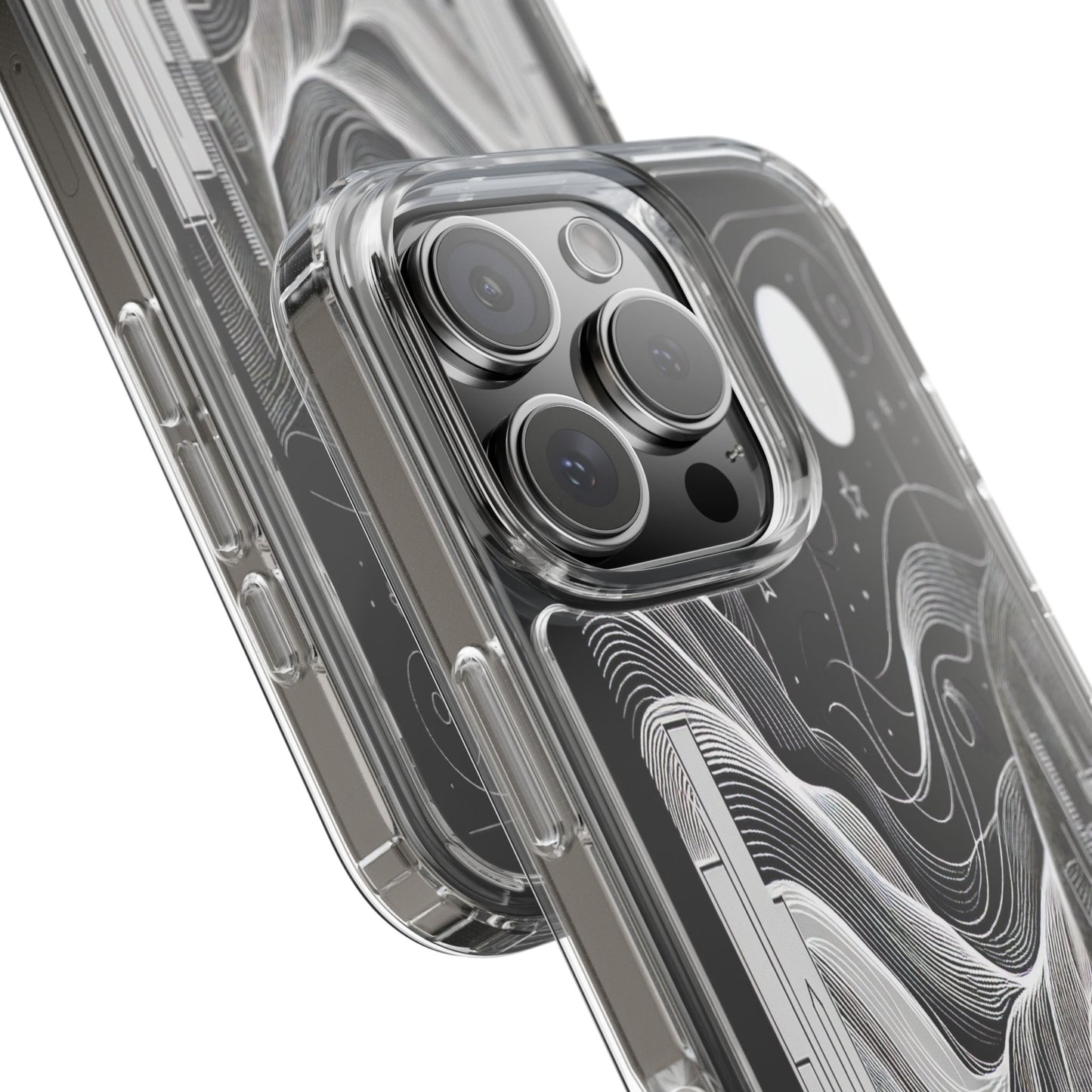 Transparent Illuminated Skyline Design Iphone Case Compatible With Iphone 16 15 14 - Clear Phone Cover