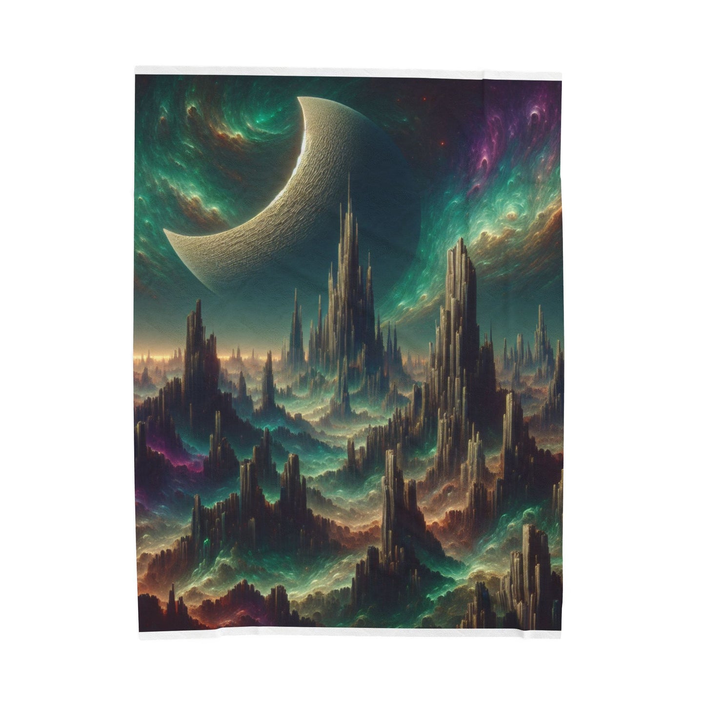 Celestial Peaks Fantasy - Plush Blanket