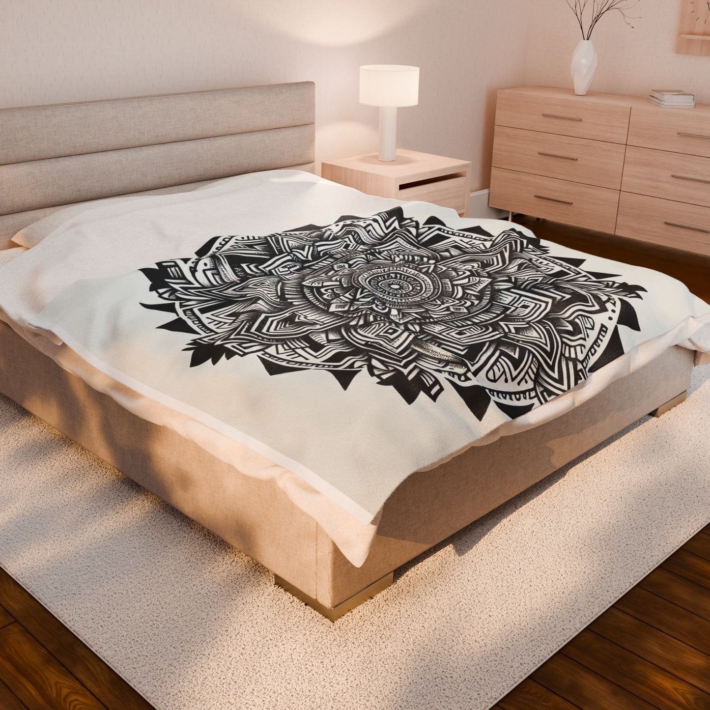 Intricate Zen Mandala- Plush Blanket