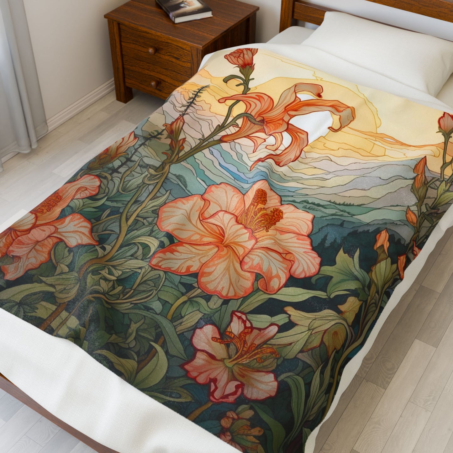 Alpine Garden at Dawn- Plush Blanket