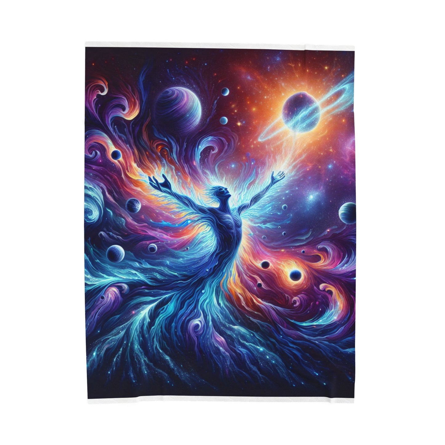 Majestic Cosmos Unleashed - Plush Blanket