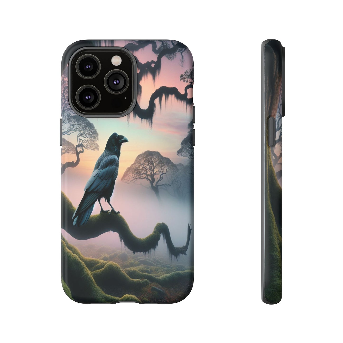 Raven in the Misty Forest - Phone Case