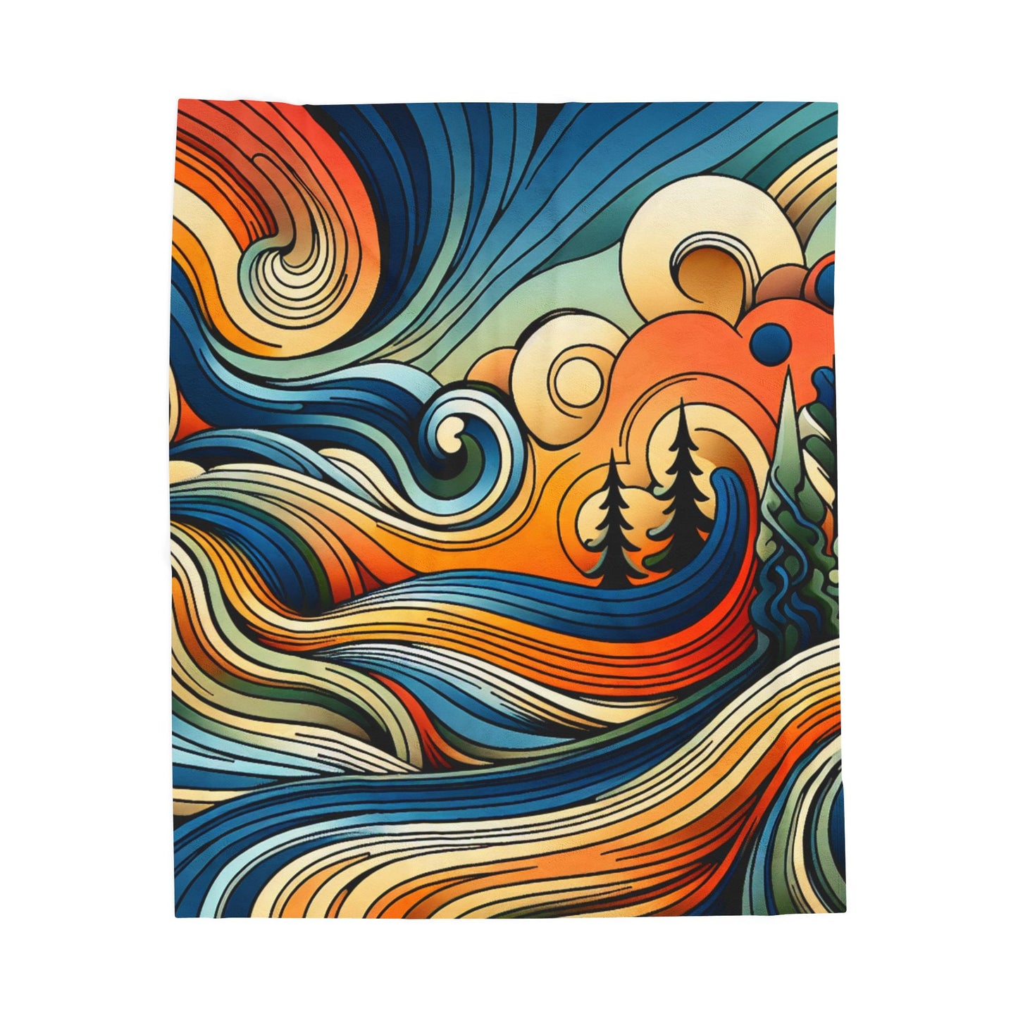 Whirling Colors of Nature - Plush Blanket