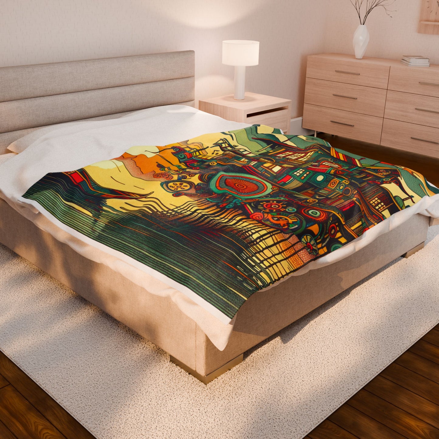 Floating Machine by the Sea - Plush Blanket