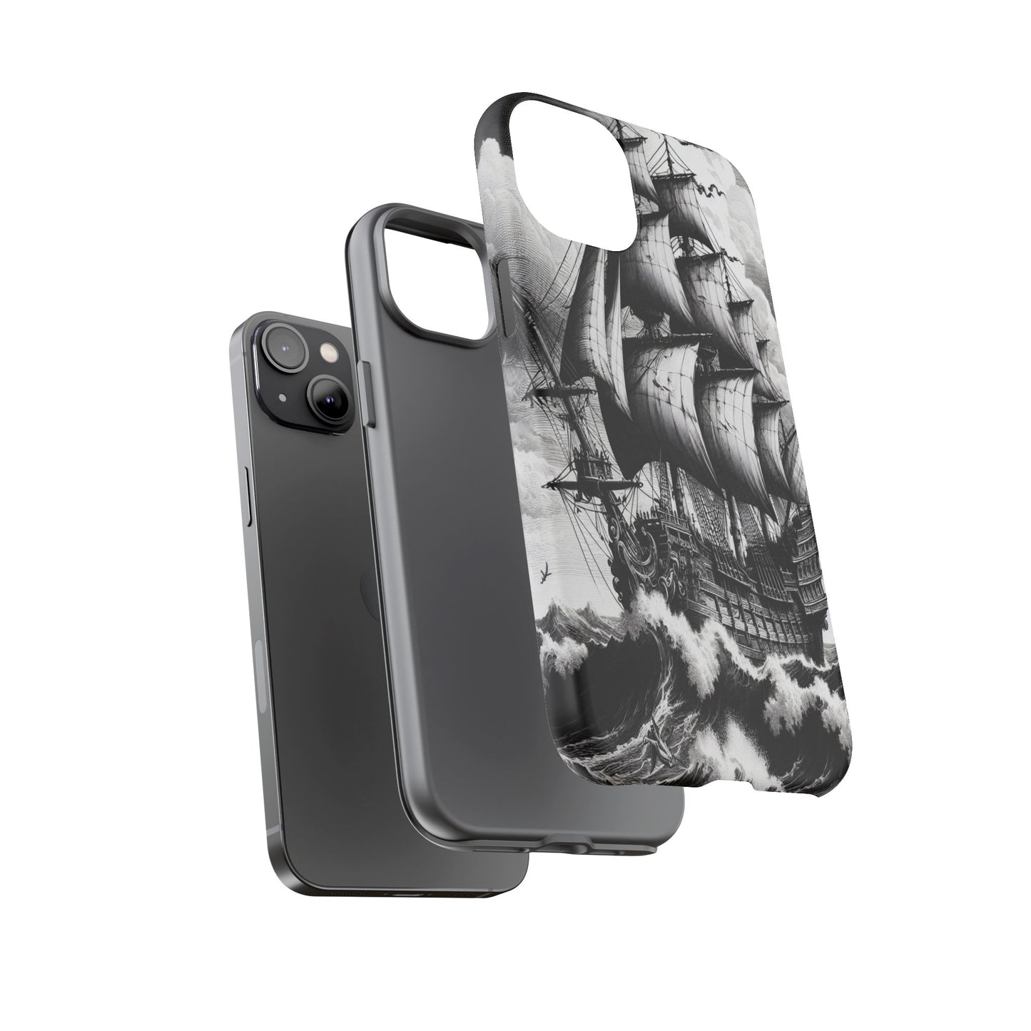 Custom ProtectiveSailing Through the TempestIphone Case Compatible With Iphone 16 15 14 - Phone Cover