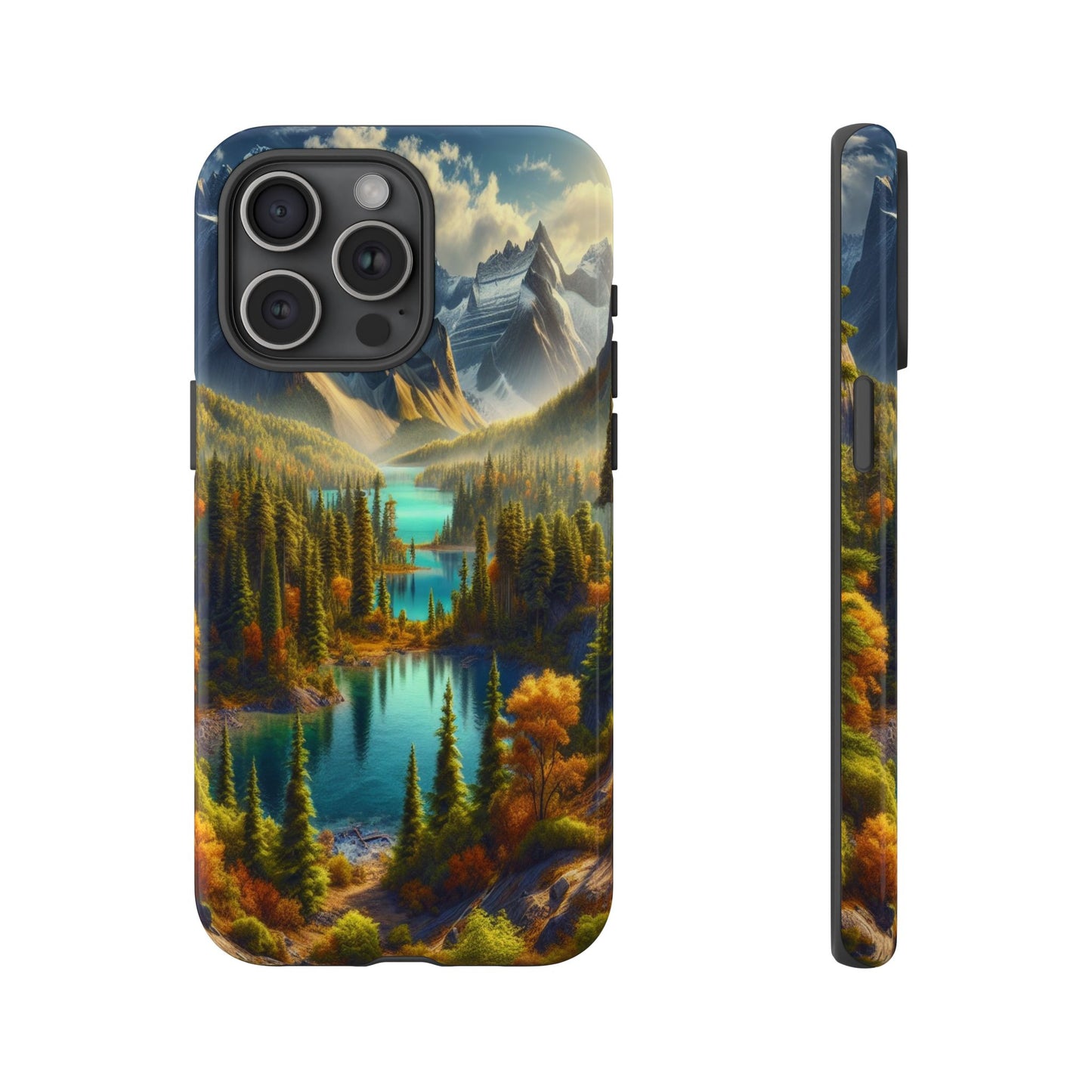 Radiant Peaks and Tranquil Waters - Phone Case