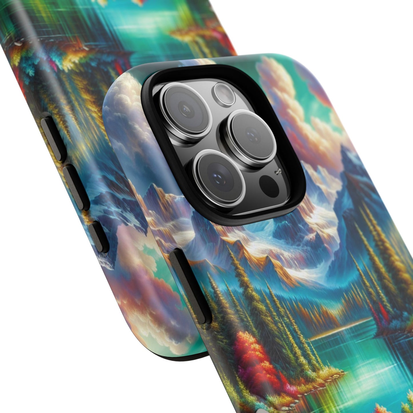 Colorful Mountain Lake Scene - Phone Case