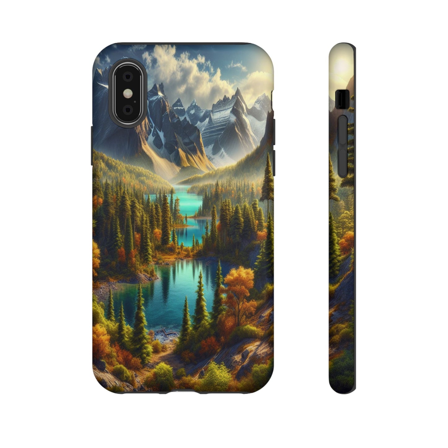 Radiant Peaks and Tranquil Waters - Phone Case
