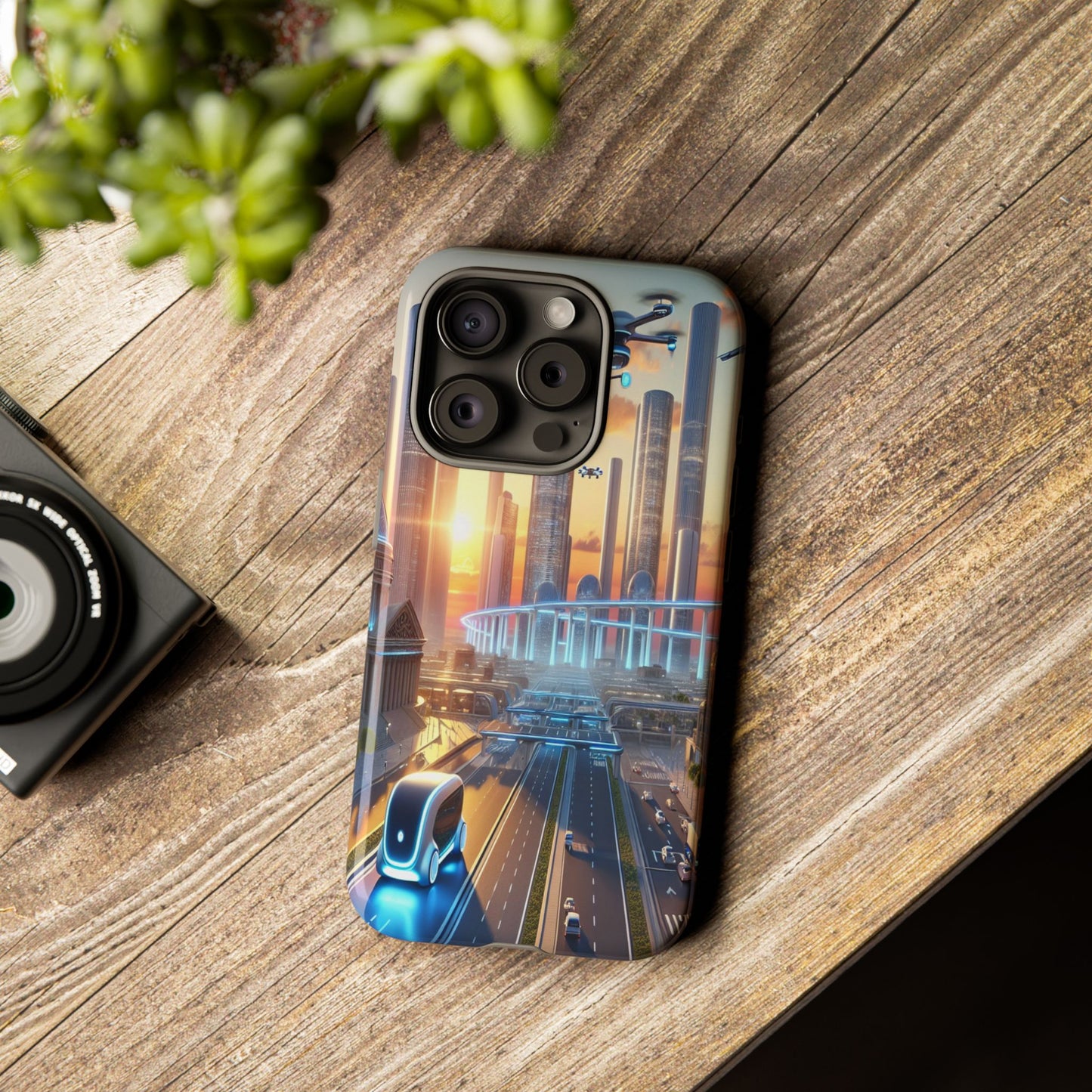 Futuristic Cityscape Unveiled - Phone Case
