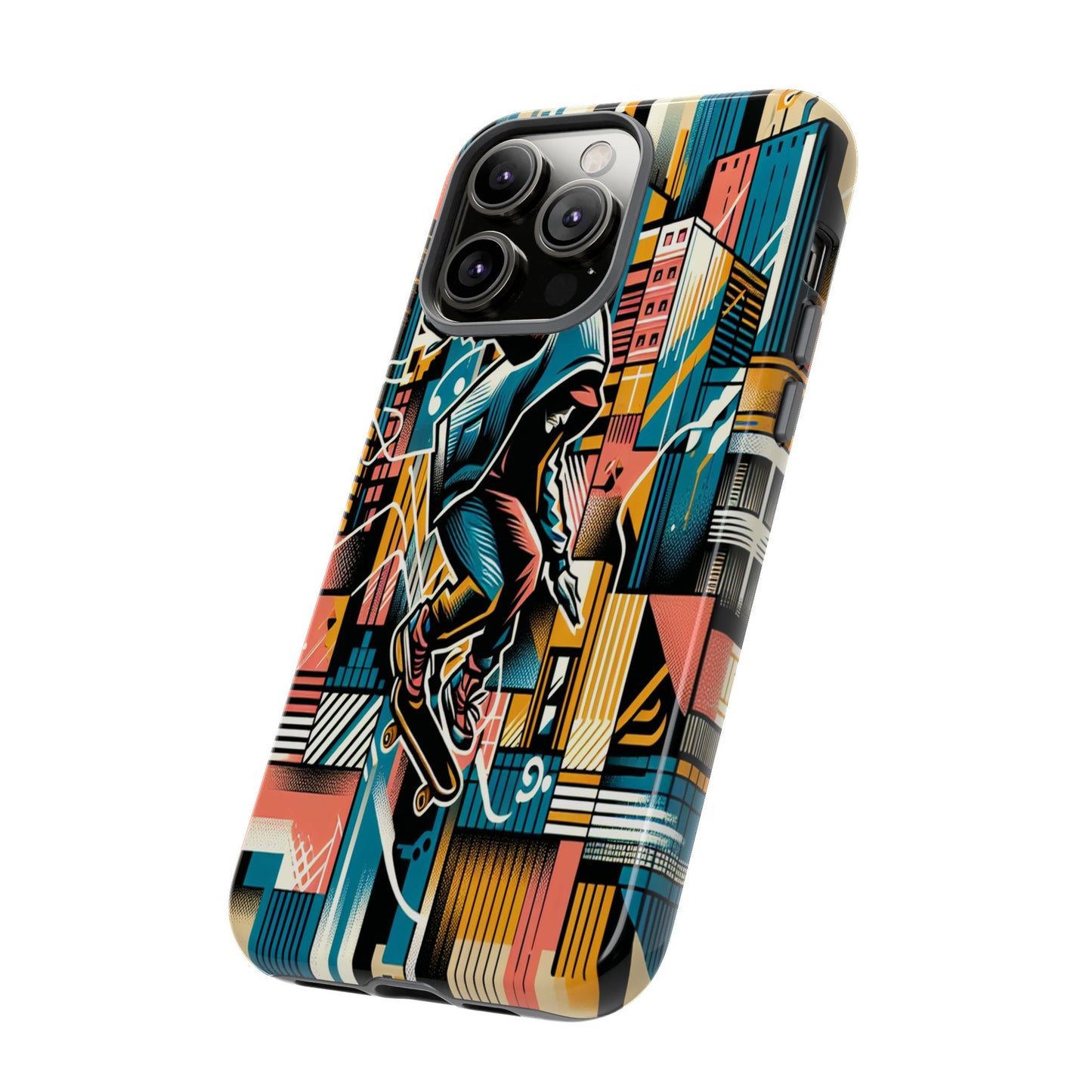 Skater in the Cityscape - Phone Case