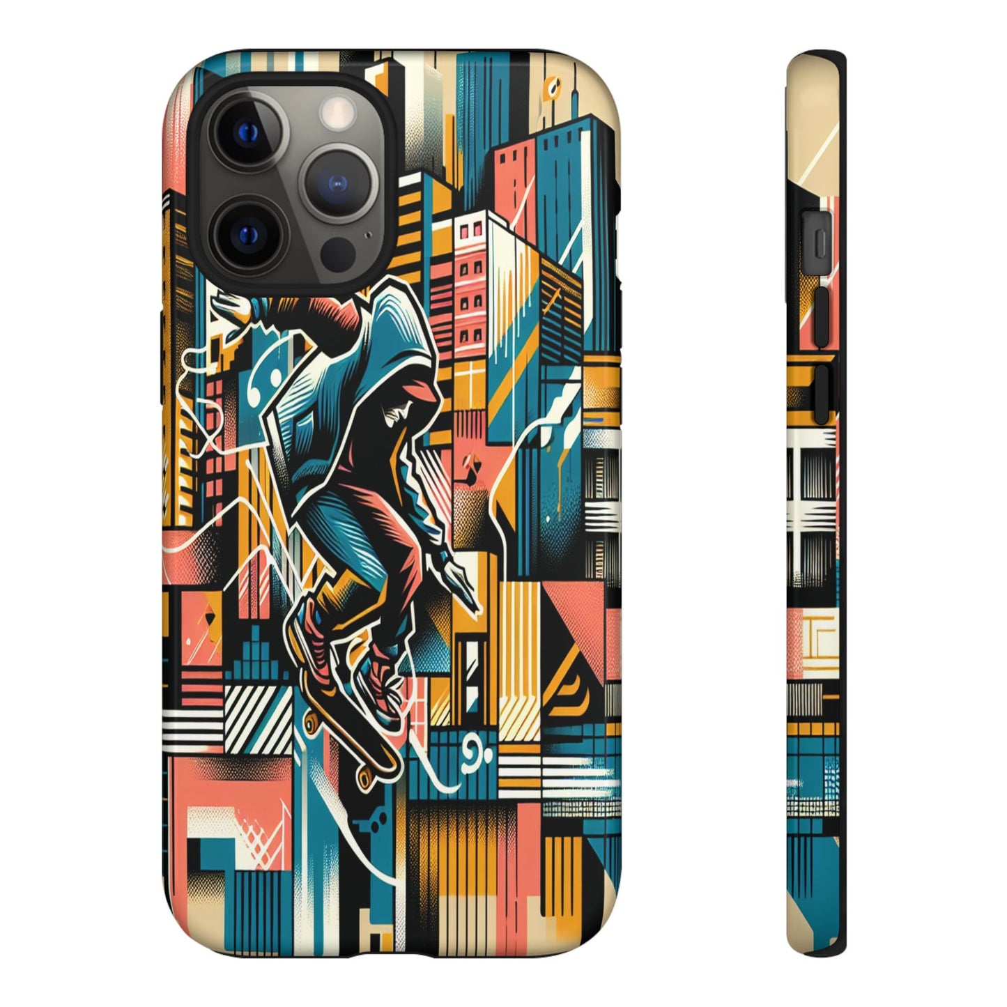 Skater in the Cityscape - Phone Case
