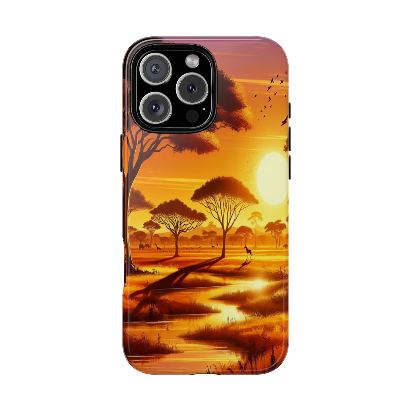 Protective Golden Savannah Giants Iphone Case Compatible With Iphone 16 15 14 - Phone Cover