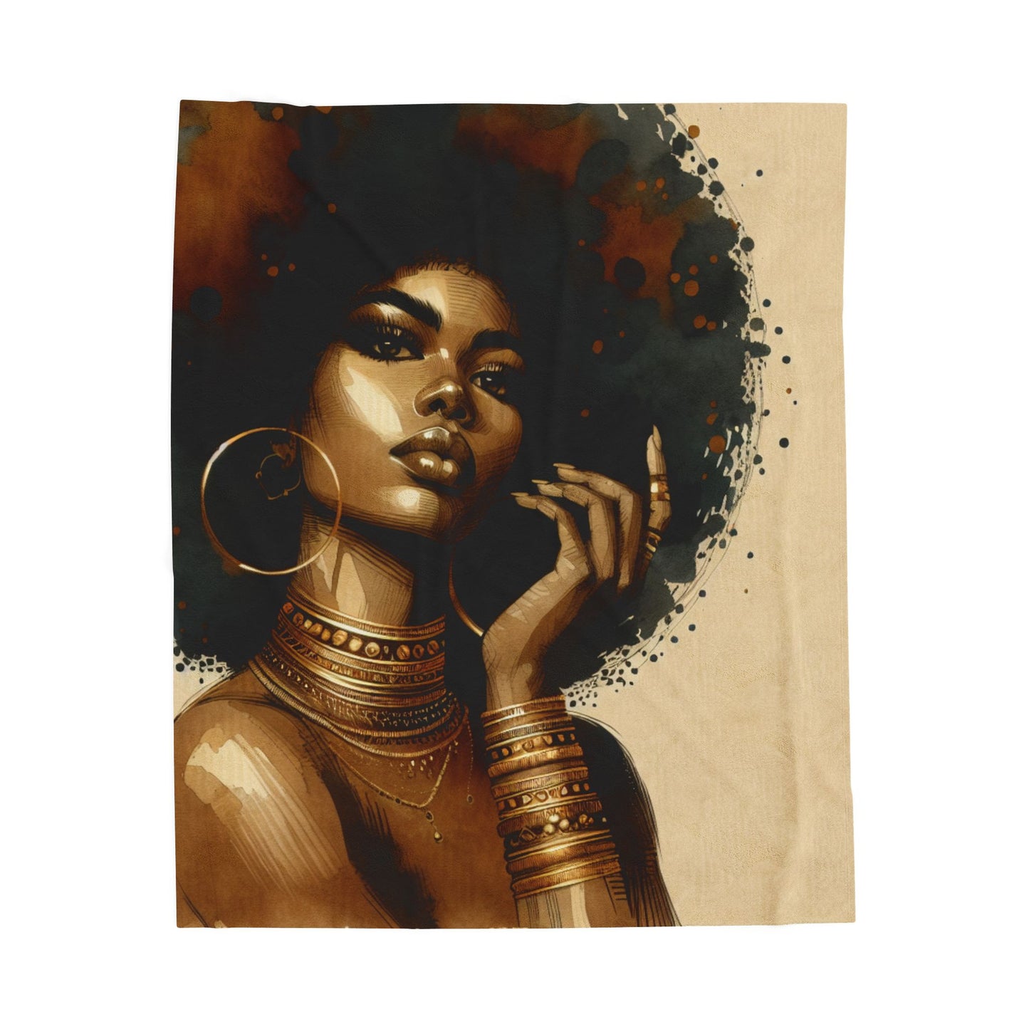 Melanin Majestic Aura - Plush Blanket