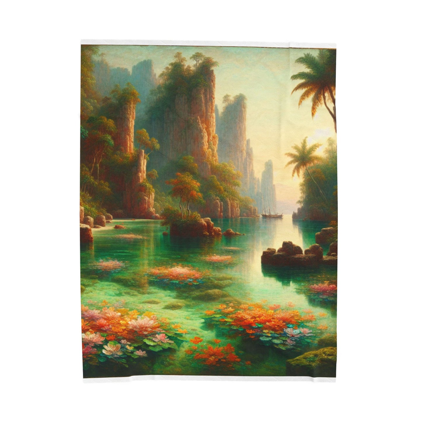 Hidden Lotus Paradise- Plush Blanket