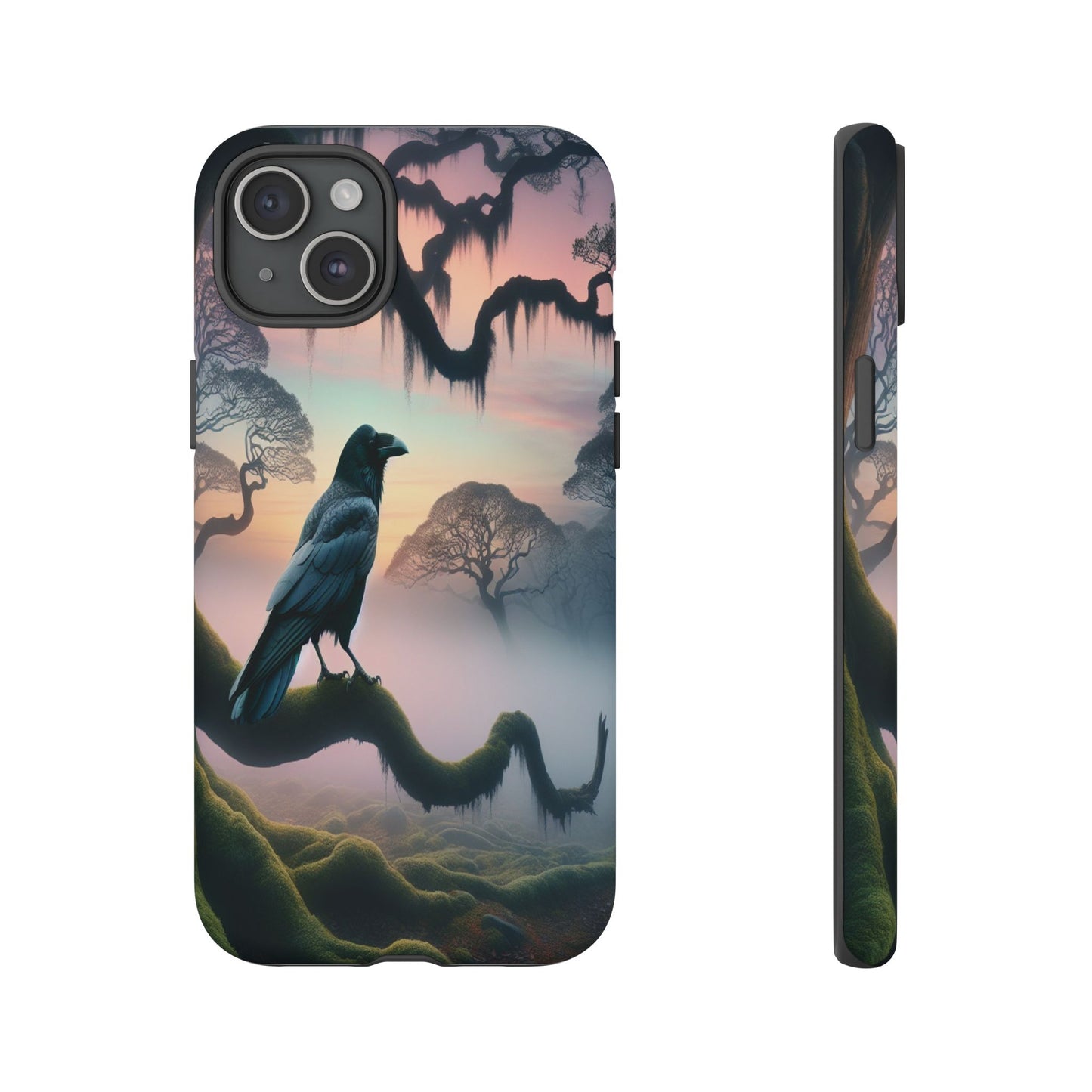 Raven in the Misty Forest - Phone Case