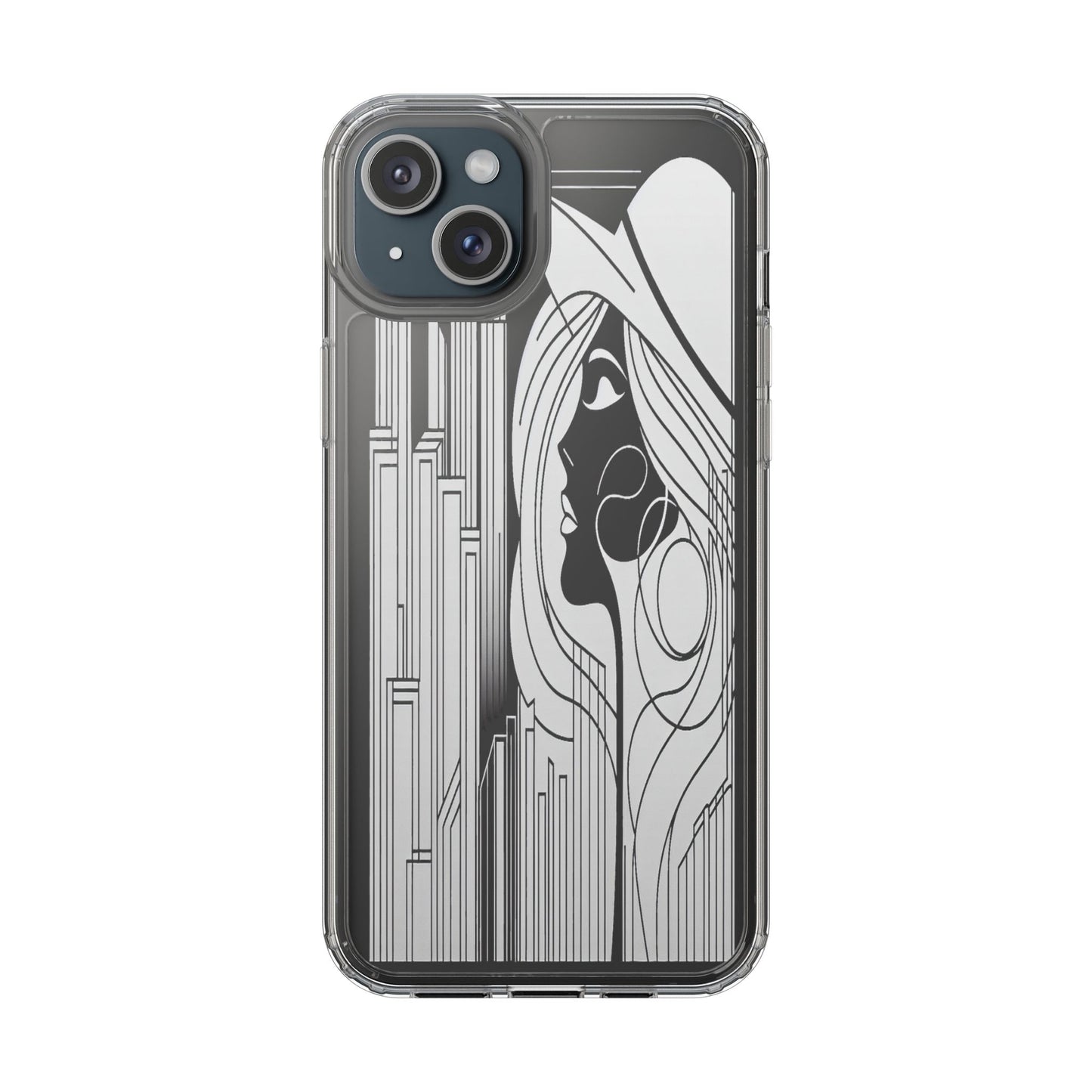 Transparent Silhouette of a Modern Vision Iphone Case Compatible With Iphone 16 15 14 - Clear Phone Cover