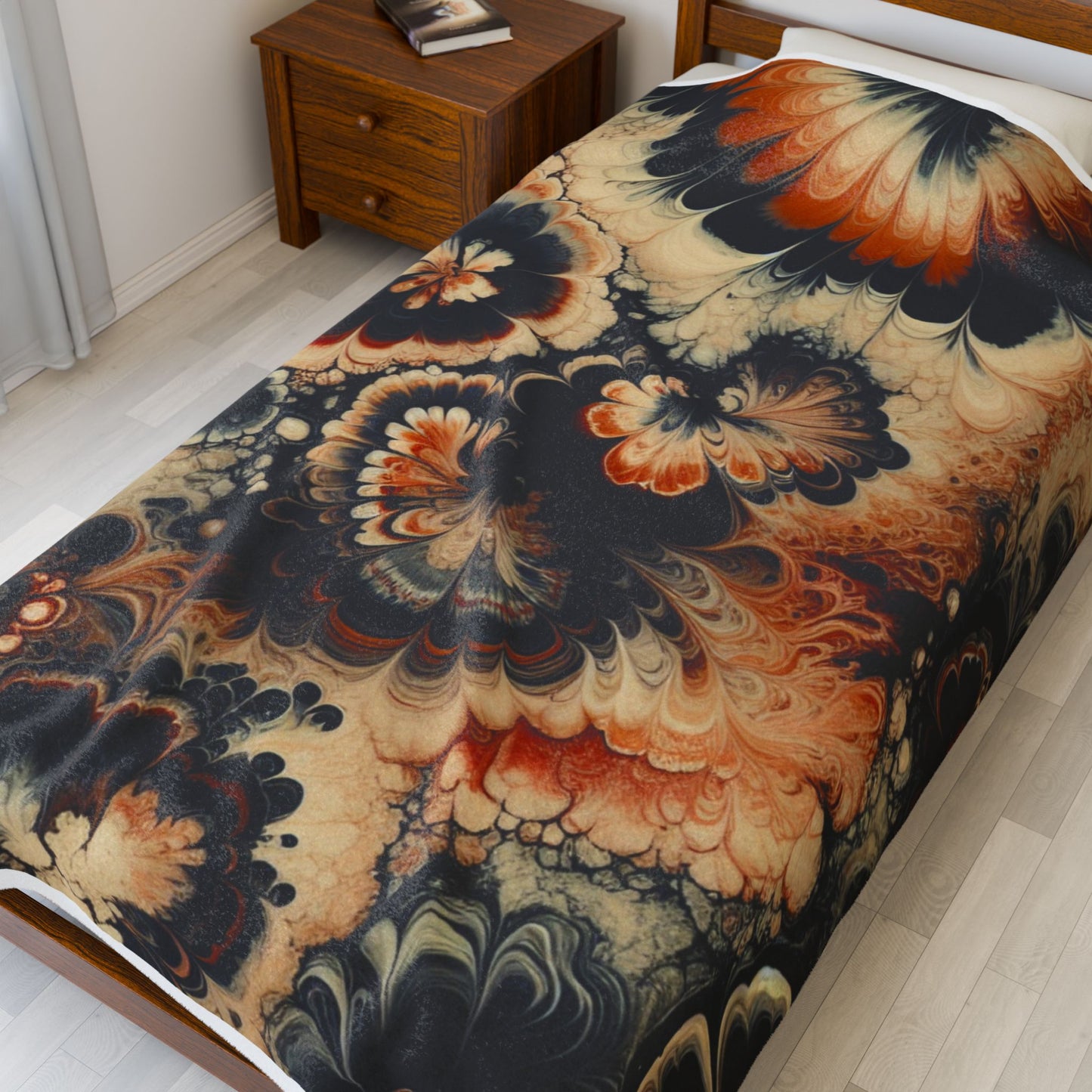 Floral Fusion Fantasy - Plush Blanket