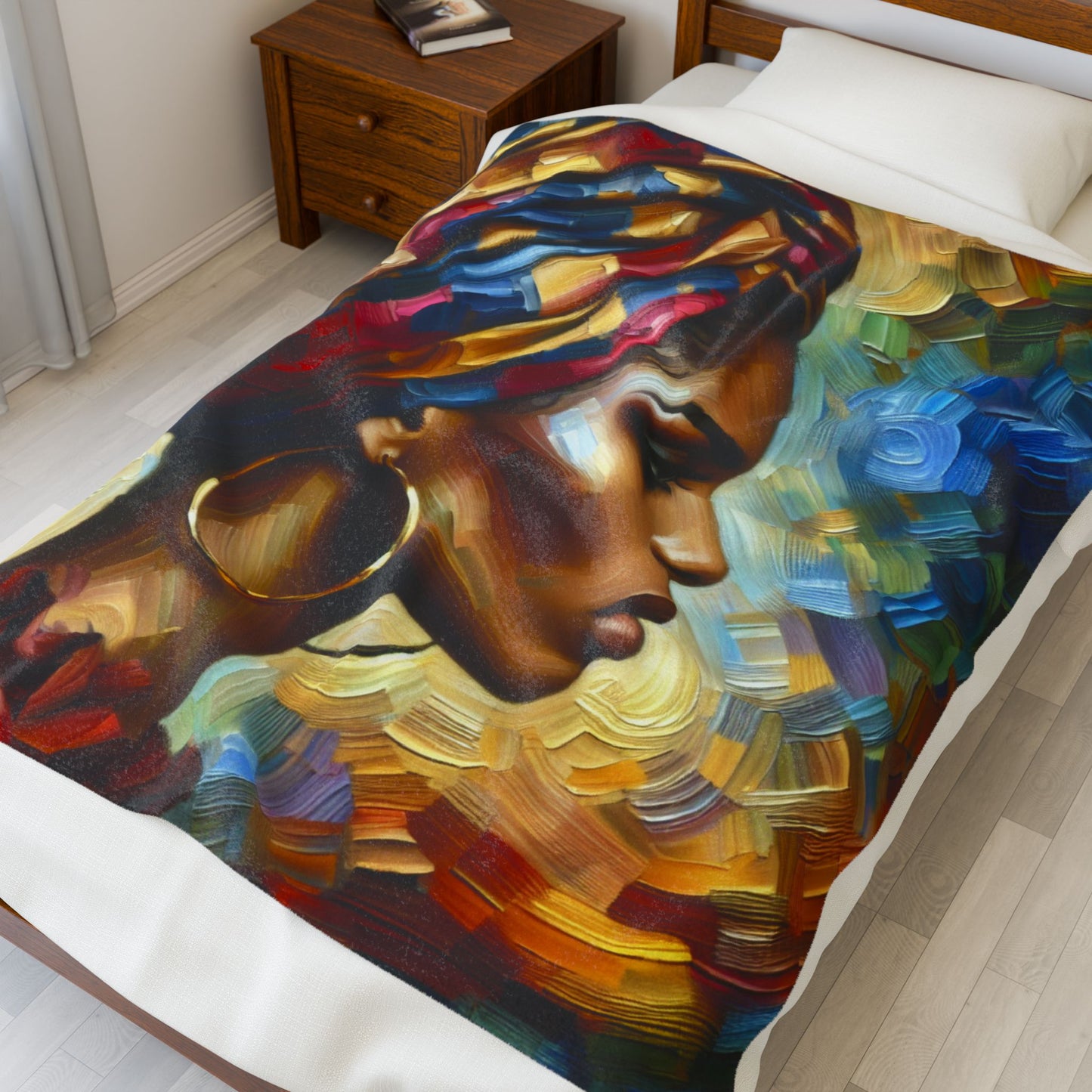 A Portrait in Brushstrokes - Plush Blanket