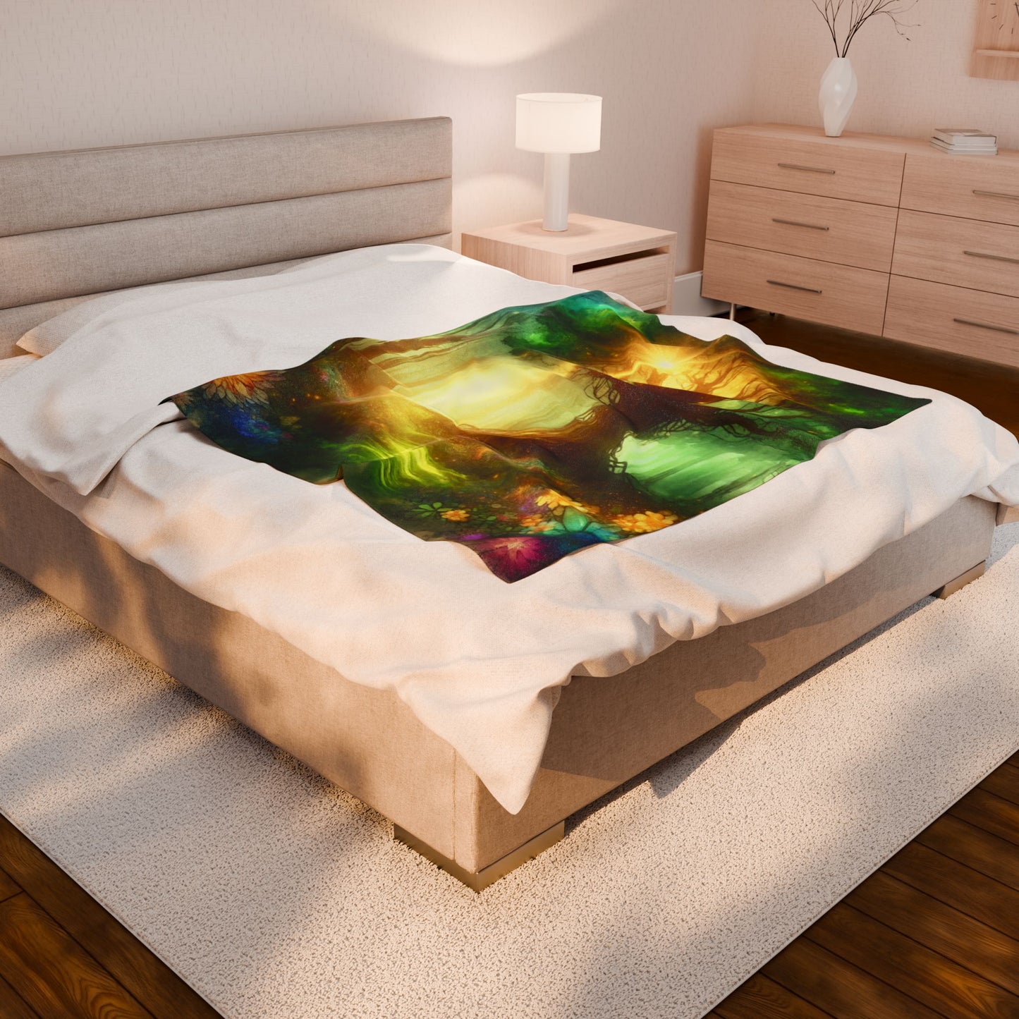 Enlightened Wilderness Gleam - Plush Blanket