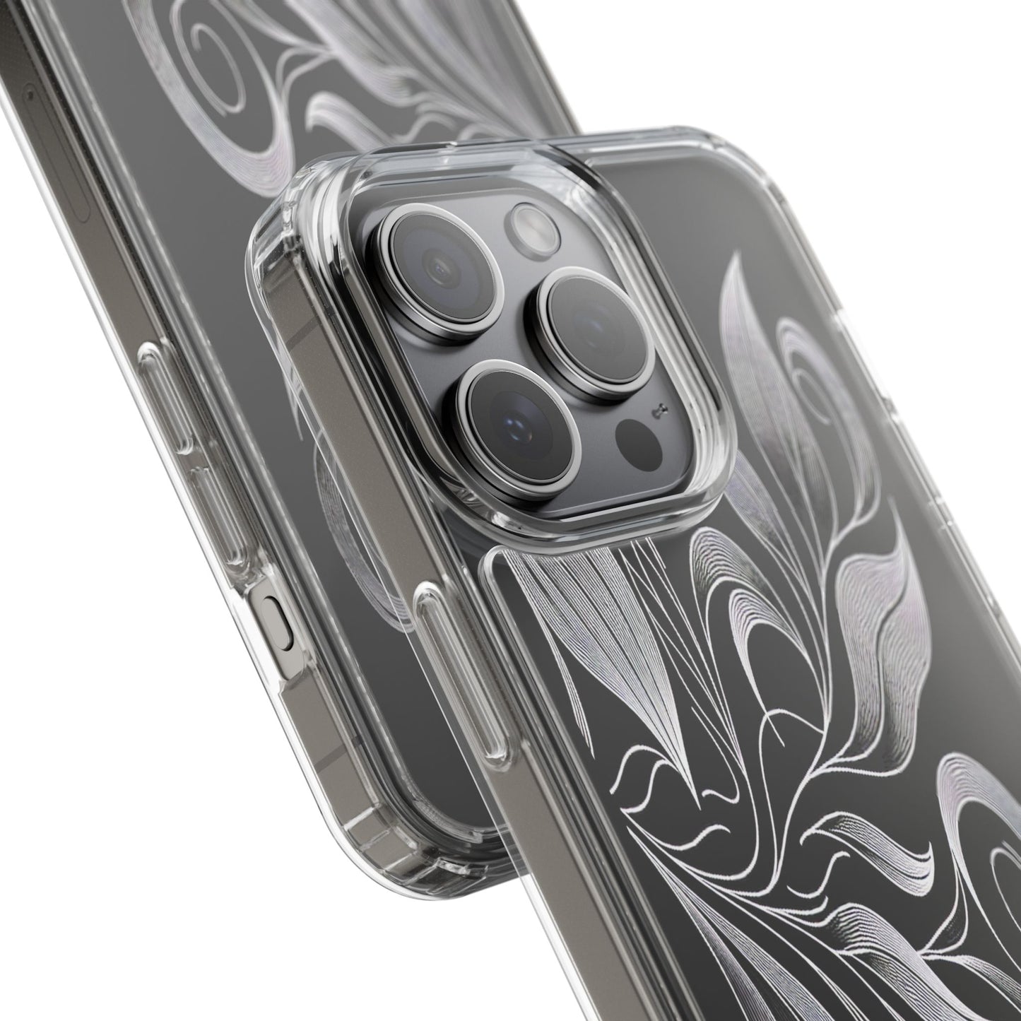 Transparent Nature's Embrace in Linework Iphone Case Compatible With Iphone 16 15 14 - Clear Phone Cover