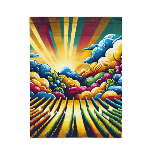 Radiant Fields Imagined - Plush Blanket