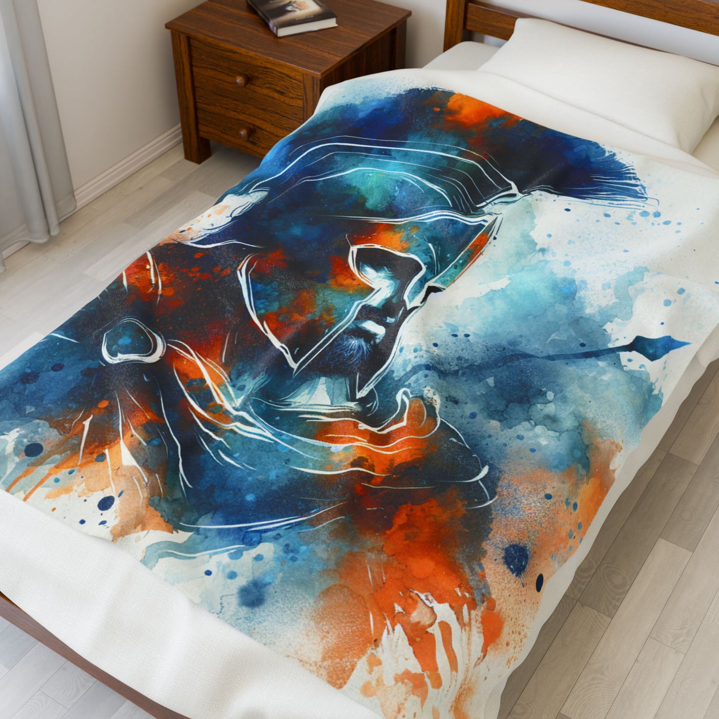 Warrior's Resolve in Brushstrokes - Plush Blanket